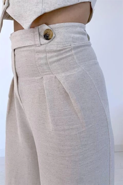 Önü Düğmeli Yelek ve Pantolon Takım - 3