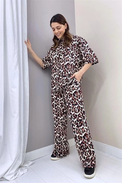 T-Shirt ve Pantolon Takım - Kahverengi ürün görseli