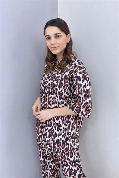 T-Shirt ve Pantolon Takım - Kahverengi - Resim 2