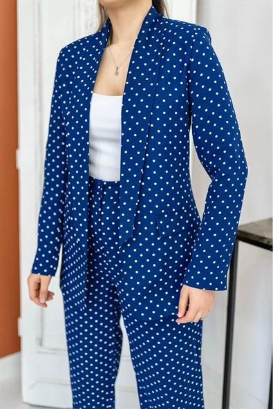 Ceket ve Pantolon Takım - Saks - Resim 3