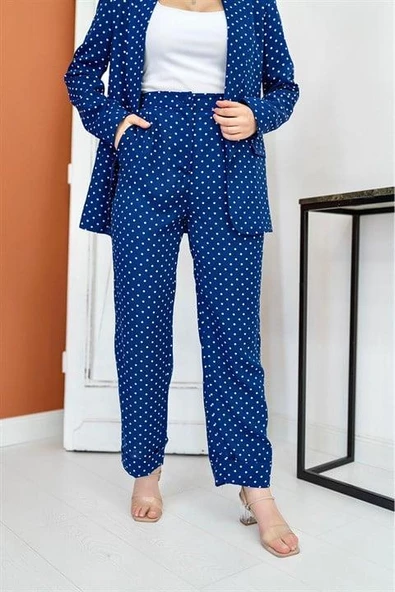 Ceket ve Pantolon Takım - Saks - Resim 4