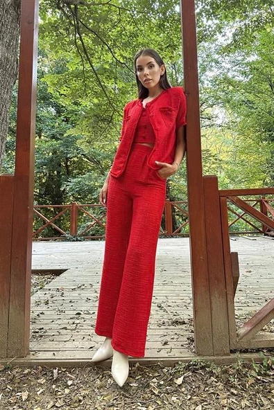 Askılı Büstiyer Ceket ve Pantolon Takım - Resim 4