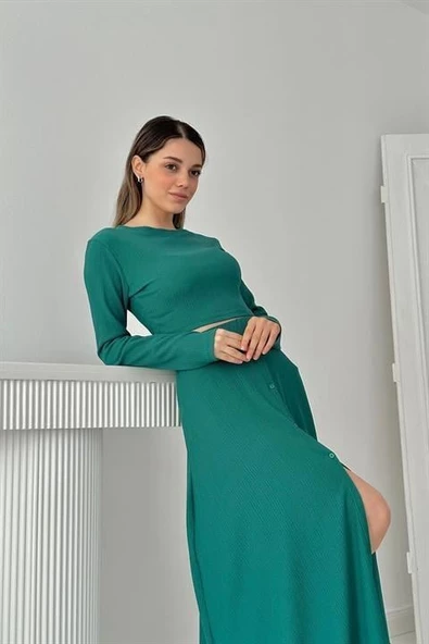 Fitilli Bluz ve Etek Takım - Resim 4