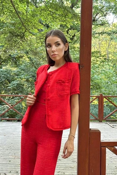 Askılı Büstiyer Ceket ve Pantolon Takım - Resim 8