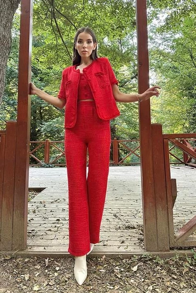 Askılı Büstiyer Ceket ve Pantolon Takım - Resim 3