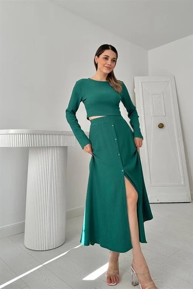 Fitilli Bluz ve Etek Takım - Resim 2