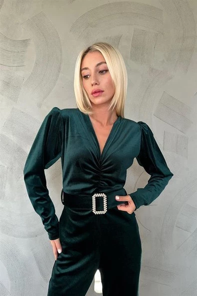 Kemerli Kadife Tulum - 2