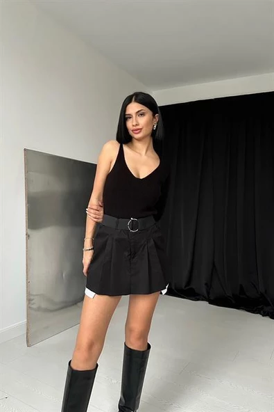Tek Kollu Askılı Triko Bluz