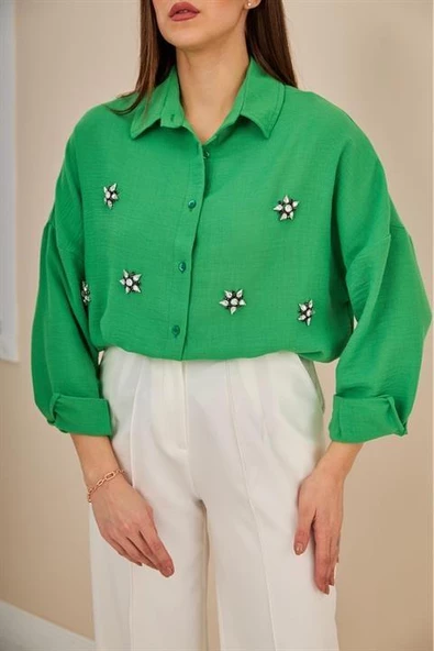 Taş İşlemeli Gömlek - Resim 3