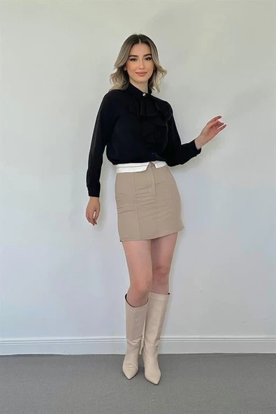 Jesica Volanlı Taş Düğme Detaylı Gömlek - 2