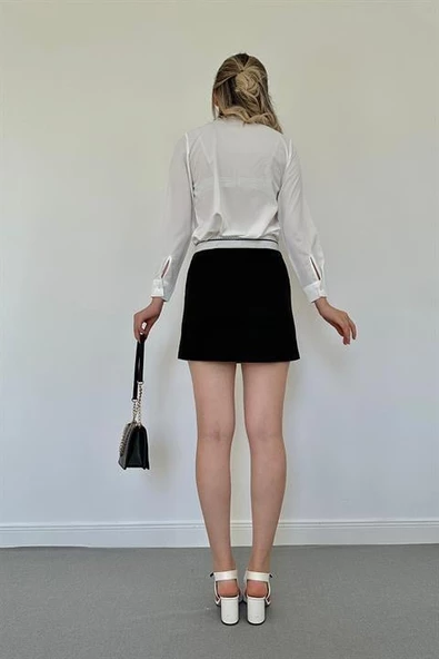 Jesica Volanlı Taş Düğme Detaylı Gömlek - 4