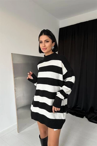 Çizgili Triko Kazak - 2