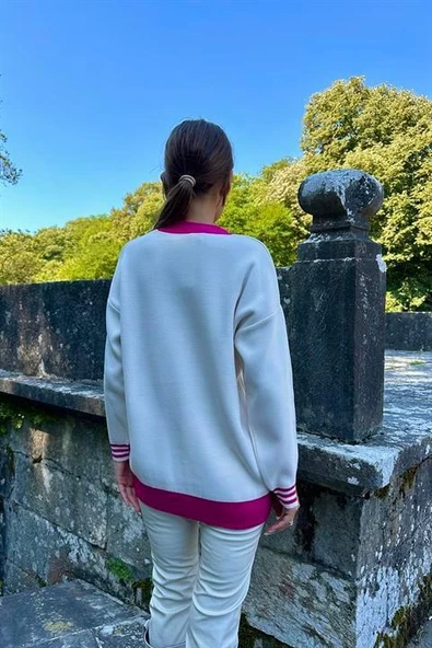 Yaka ve Manşet Garnili Triko Kazak - 7