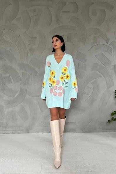 Çiçek Nakışlı Kazak - 2