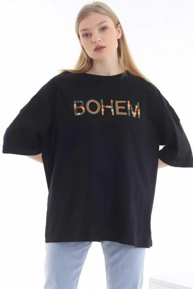 Nakışlı Casual T-Shirt - Resim 3