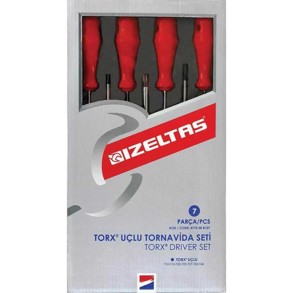 İzeltaş 7 Parça Torx Uçlu Tornavida Takımı
