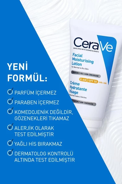 Cerave Spf50+ Güneş Korumalı Nemlendirici Yüz Kremi - Resim 3