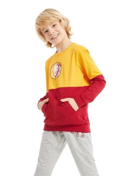 Galatasaray Orijinal Sarı-Kırmızı Çocuk Sweatshirt - Resim 2