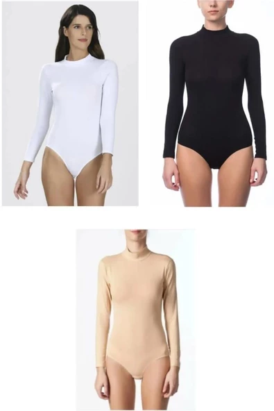 NBB 2960 KADIN UZUN KOL ÇOK RENKLİ ÇITÇITLI BODY 12 ADET ürün görseli