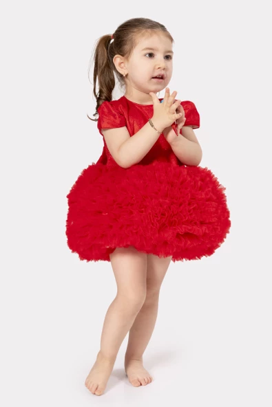 Bebek Kız Çocuk Doğum Günü Parti Düğün Elbise Tüllü Tütü Astarlı Çocuk Giyim Bebek Giyim Kız Bebek - 5