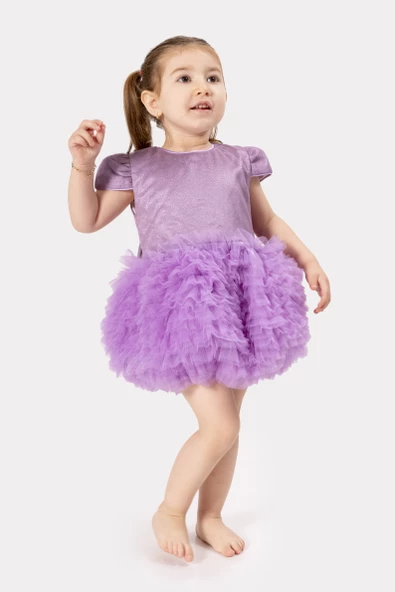 Bebek Kız Çocuk Doğum Günü Parti Düğün Elbise Tüllü Tütü Astarlı Çocuk Giyim Bebek Giyim Kız Bebek - 6