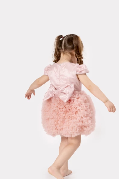 Bebek Kız Çocuk Doğum Günü Parti Düğün Elbise Tüllü Tütü Astarlı Çocuk Giyim Bebek Giyim Kız Bebek - 7