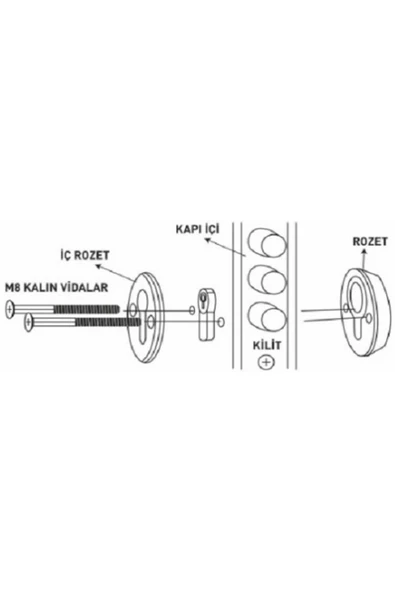 Çelik Rozet Sarı Kalın Vida - 3