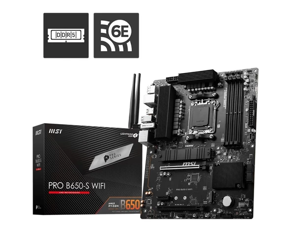 MSI PRO B650-S WIFI DDR5 7200(OC)MHz HDMI DP M.2 ATX AM5