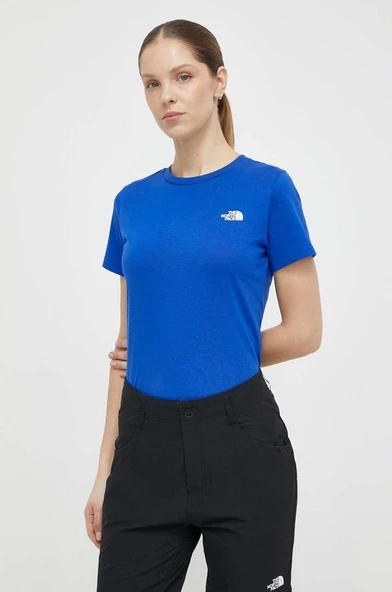 W S/S SIMPLE DOME SLIM TEE BLUE