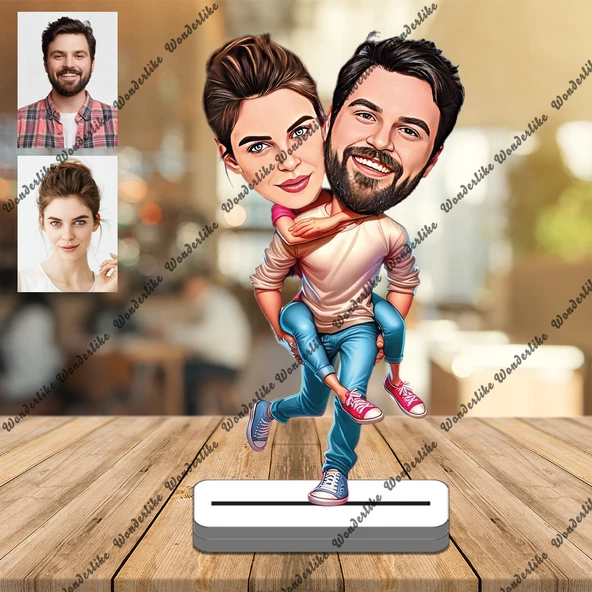 Arkadaş Eş 3D Ahşap Biblo,Sevgiliye Hediye,Doğum Günü Hediyesi - 1