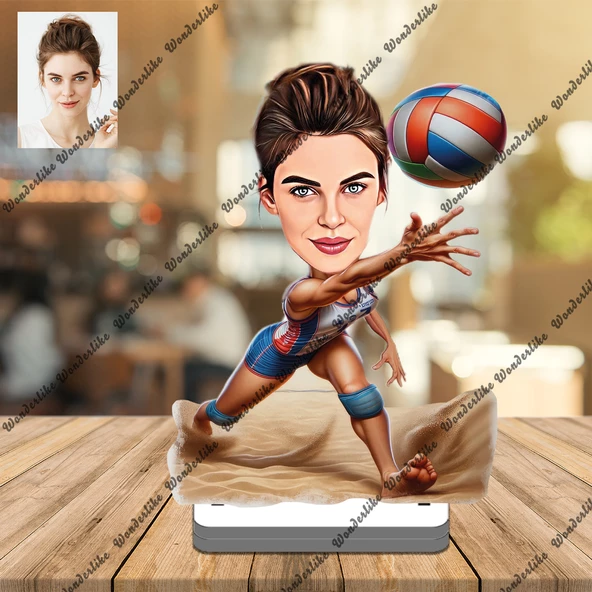 Bayan Voleybolcu 3D Ahşap Biblo,Sevgiliye Hediye,Doğum Günü Hed - 1