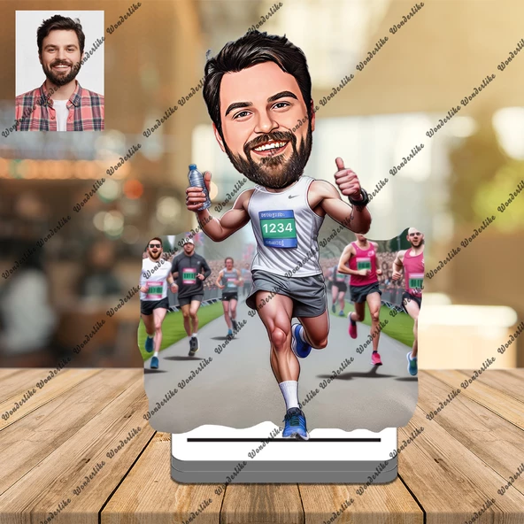 Şampiyon Sporcu 3D Ahşap Biblo,Sevgiliye Hediye,Doğum Günü Hedi