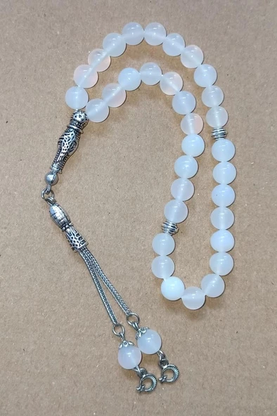 Beyaz Akik Tesbih - 8 mm. 508 - 3
