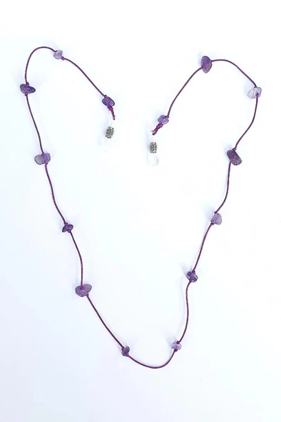 Doğal Ametist Taşlı Gözlük İpi 129-3 - 3