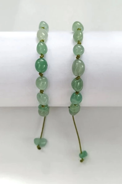 Doğal Aventurin Bileklik Makrome Ayarlı 442-2 - 2