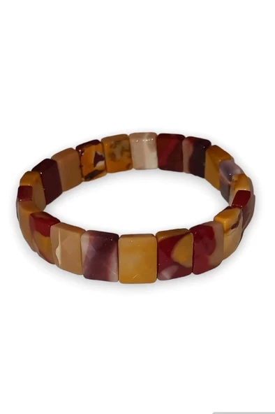 Mokait Jasper Bileklik Faset Kesim Elastik Yapılı 332-1