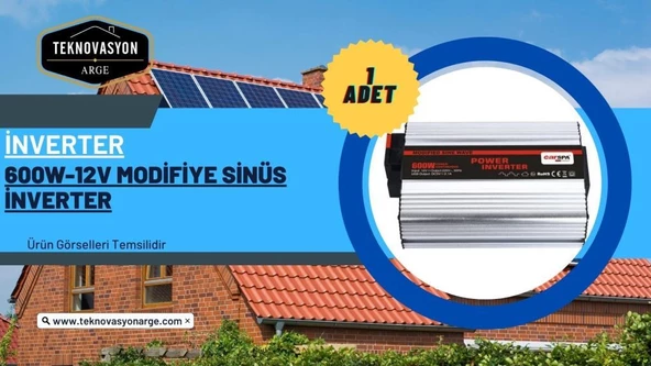 Teknovasyon Arge Güneş Enerjisi Aydınlatma - TV Paketi  600W İnverter 170W Güneş Paneli 65Ah Jel Akü - 8
