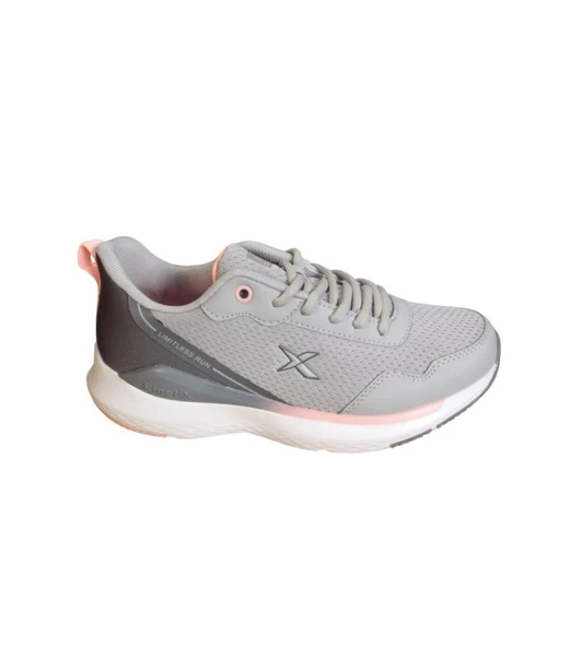 KİNETİX Kadın Gri Beyaz Sneaker Fileli Spor Yürüyüş Ayakkabısı - 6