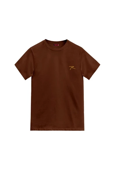 Raru AGNITIO Erkek Pamuklu Taba Günlük T-shirt