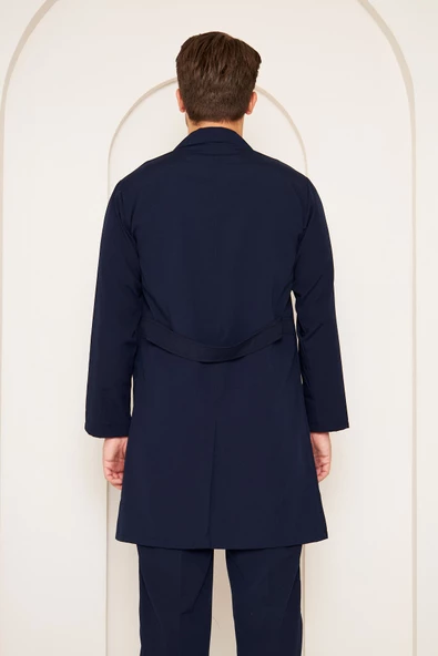 Mervem Lacivert Gömlek Yaka Alpaka Kumaş İş Önlüğü(Bay) - 5