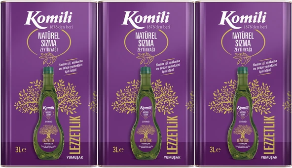 Komili Zeytinyağı 9LT Natural Ege Sızması (Teneke) (3PK*3LT)