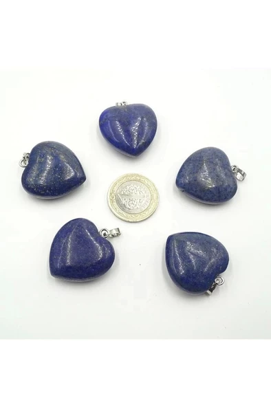 Doğal Lapis Taşı Kolye Ucu - Kalp Kesim 209-2 - Resim 2
