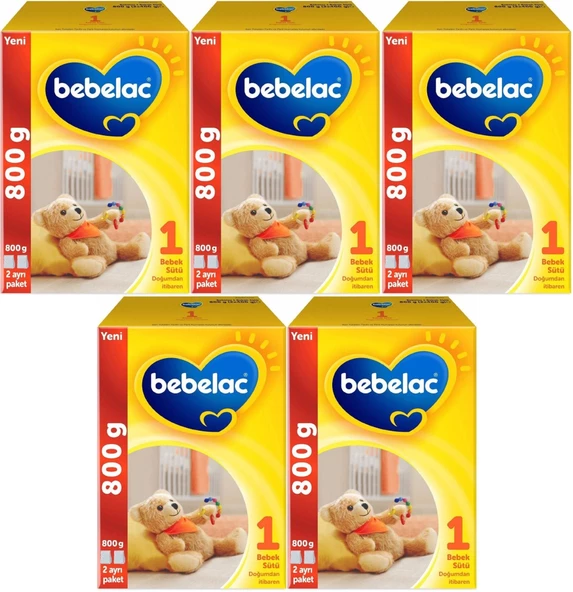 Bebelac 800GR Bebek Sütü No:1 (0-6 Ay) Doğumdan İtibaren (5 Li Set)