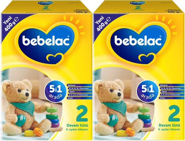 Bebelac 400GR No:2 Devam Sütü (6-9 Ay) (2 Li Set)