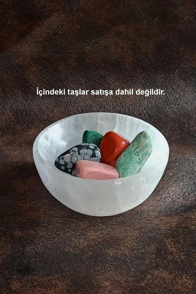 Enerji Çanağı Beyaz Selenit Küçük Kase 8cm - 2