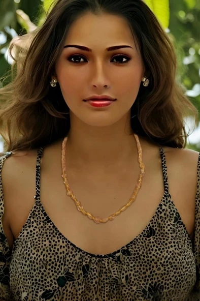 Amorf Kesim Sitrin Kolye 421-4