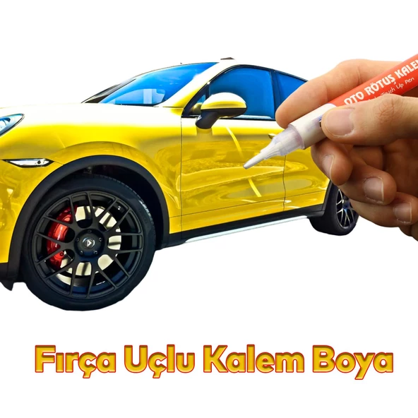 Oto Rötuş Kalemi 5 ML Araç Kaporta Tampon Çizik Giderici Fırça Yenileme Metalik Sarı Renk Boya - 3