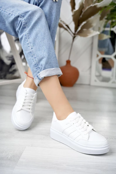 Casual Üç Bant Unisex Hafif Esnek Sağlam Günlük Sneaker Spor Ayakkabı - 2