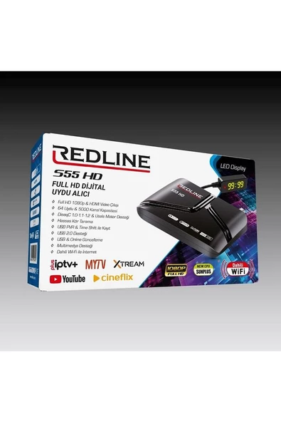 S55 Dahili Wifi BT Kumanda Full Hd Uydu Alıcı 3 Ay Rich Tv+12 Ay Redshare Hediye