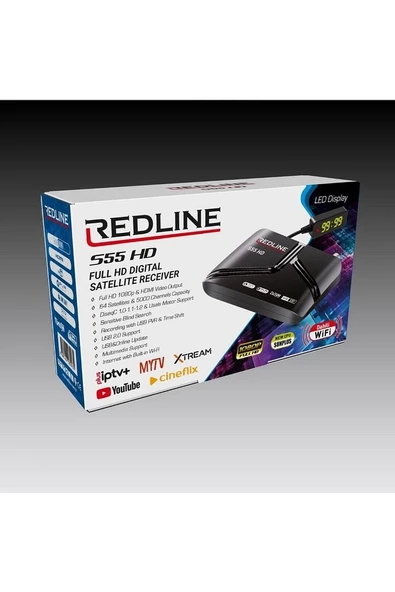 S55 Dahili Wifi BT Kumanda Full Hd Uydu Alıcı 3 Ay Rich Tv+12 Ay Redshare Hediye - 2